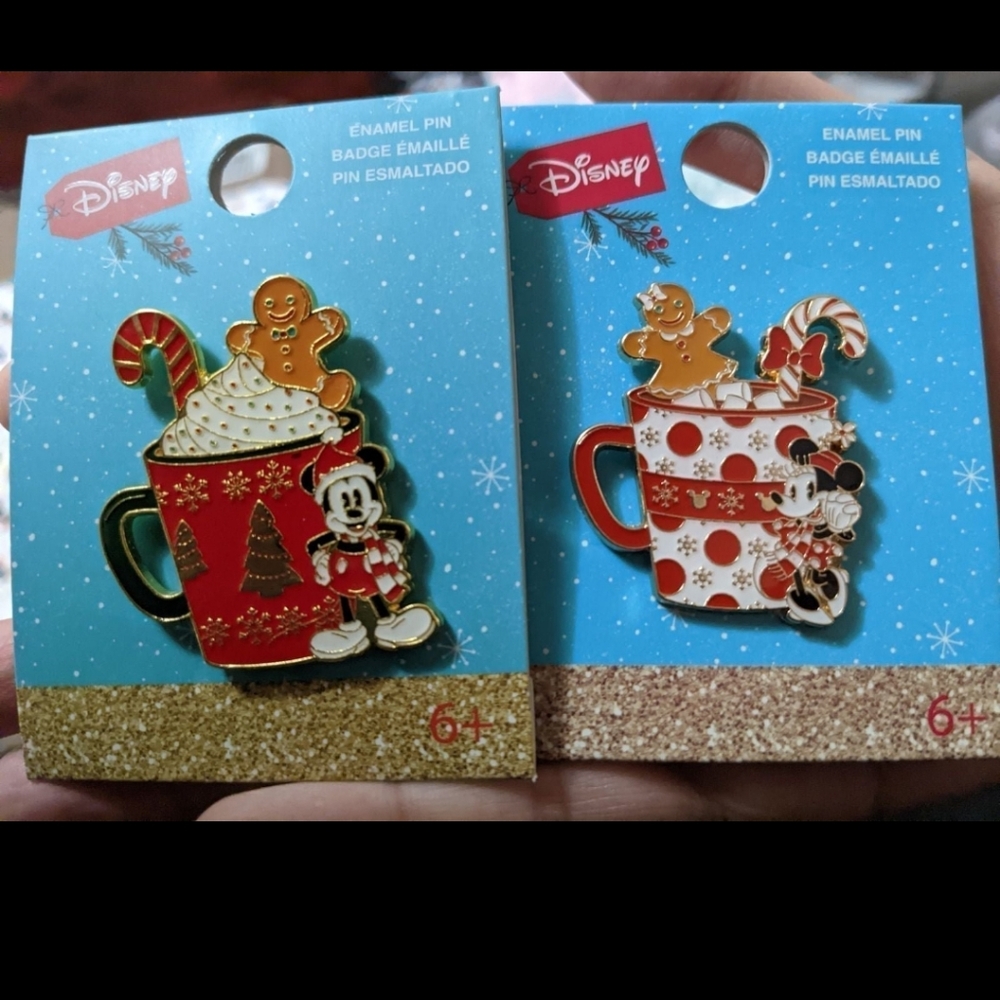 Loungefly Disney Mickey and Minnie mouse Peppermint Mocha Pins